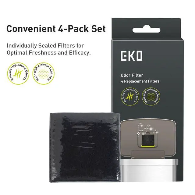 Alt view image 7 of 7 - Trash Can Odor Filter Refills for Trash Can and Compost Bin, Activated Charcoal Deodorizer, Strong Charcoal Odor Absorber, Pack of 4 Replacements
