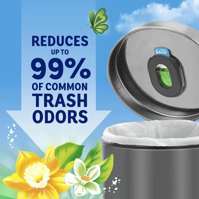 Alt view image 3 of 7 - Trash Odor Fighter, Trash Can Air Freshener, Stick-On Deodorizer for Garbage Cans, Diaper Pails, Works with Scented Trash Bags, Gain Original Scent, 4 Refills (Holder Sold Separately)