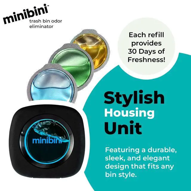 Alt view image 6 of 7 - Minibini Trash Can Deodorizer and Odor Eliminator, Garbage Can Air Freshener and Odor Control Up to 90 Days, Device Plus Refill