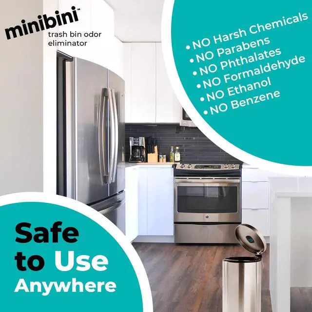 Alt view image 7 of 7 - Minibini Trash Can Deodorizer and Odor Eliminator, Garbage Can Air Freshener and Odor Control Up to 90 Days, Device Plus Refill