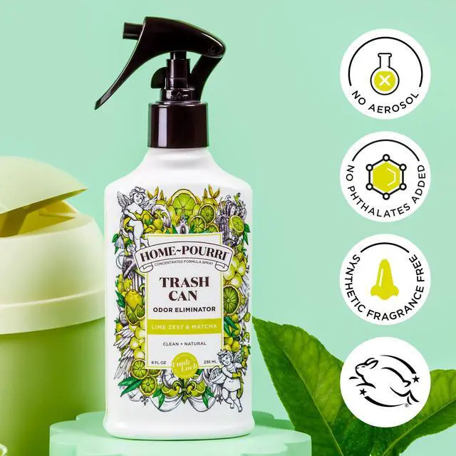 Alt view image 2 of 5 - Home-Pourri Trash Can Odor Freshener, 8 Fl Oz - Lime Zest and Matcha