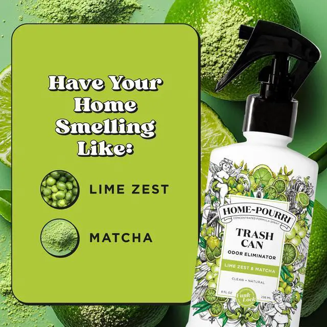 Alt view image 3 of 5 - Home-Pourri Trash Can Odor Freshener, 8 Fl Oz - Lime Zest and Matcha