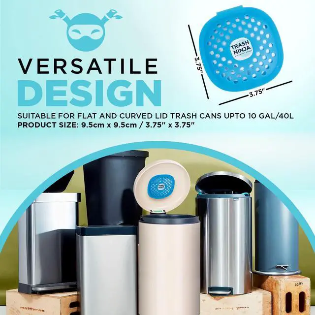 Alt view image 5 of 7 - Trash Can Deodorizer Stick-On Air Freshener with Activated Charcoal and Fresh Ocean Scent for Kitchen, Bathroom, Fridge, Dumpster, and Trash Compactor Smell Removal