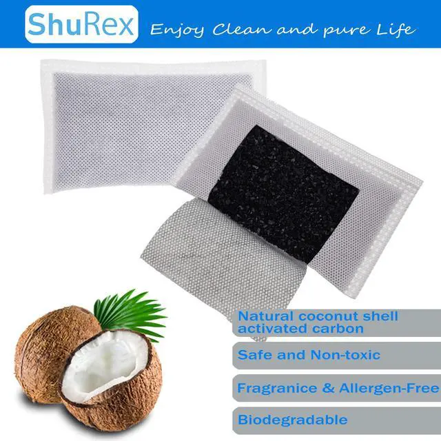 Alt view image 5 of 7 - Activated Charcoal Odor Absorbing Filter Refill Deodorizer Compatible with iTouchless Trash Cans 8 Gallon and Larger (4 Large Filters+ 1 Compartment) (Black)