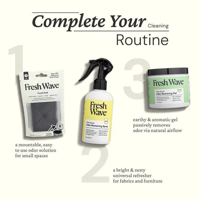 Alt view image 6 of 7 - Odor Removing Fresh Pod | 2 Refillable Fresh Pods & 2 Fresh Wave Packs | Safer Odor Relief | Natural Plant-Based Odor Eliminator for Small Spaces | Garbage Cans, Closets & Lockers