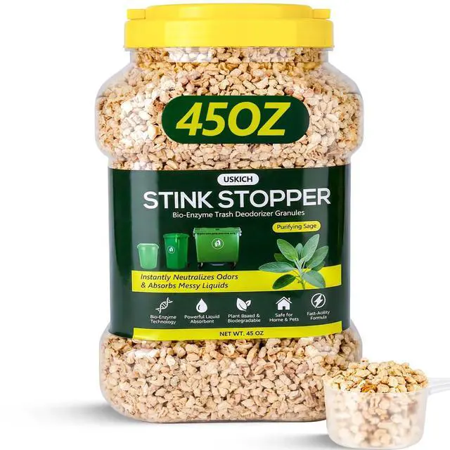 Main image of Outdoor Trash Can Deodorizer Odor Eliminator,Garbage Disposal Cleaner and Deodorizer,Plant-Based Powerful Absorbing Granules for Trash Bins,Dumpster,Outdoor Waste and Garbage Cans,45 OZ