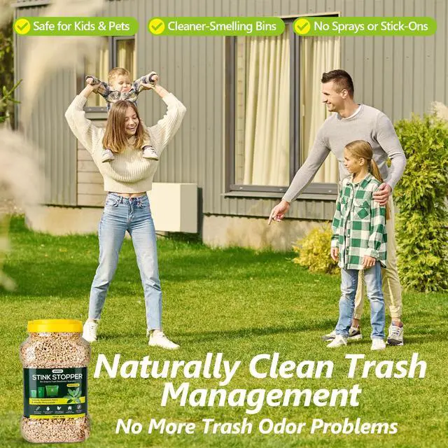 Alt view image 5 of 7 - Outdoor Trash Can Deodorizer Odor Eliminator,Garbage Disposal Cleaner and Deodorizer,Plant-Based Powerful Absorbing Granules for Trash Bins,Dumpster,Outdoor Waste and Garbage Cans,45 OZ