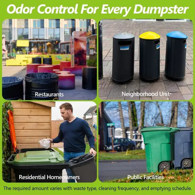 Alt view image 7 of 7 - Outdoor Trash Can Deodorizer Odor Eliminator,Garbage Disposal Cleaner and Deodorizer,Plant-Based Powerful Absorbing Granules for Trash Bins,Dumpster,Outdoor Waste and Garbage Cans,45 OZ