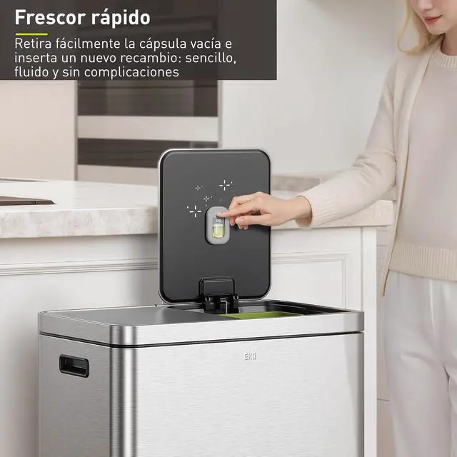 Alt view image 6 of 7 - Refresh Deodorizer Pod Kit with Refillable Holder, 1 Pod + 1 Holder, Plant-Based Odor Eliminator for Trash Can, Bathroom, Storage Long-Lasting 45 Days Air Freshener, Natural, Chemical-Free