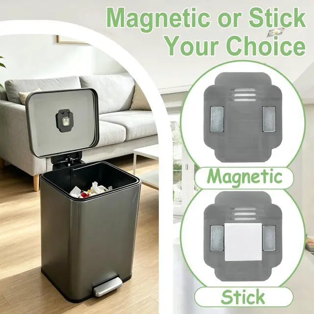 Alt view image 2 of 7 - Magnetic Deodorizer Pod Set for Simplehuman & EKO Stainless Trash Can