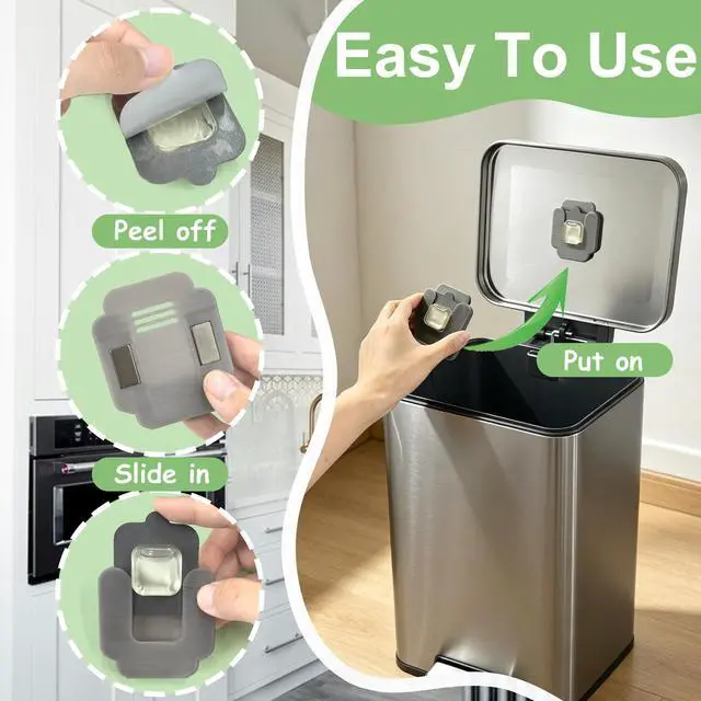 Alt view image 6 of 7 - Magnetic Deodorizer Pod Set for Simplehuman & EKO Stainless Trash Can