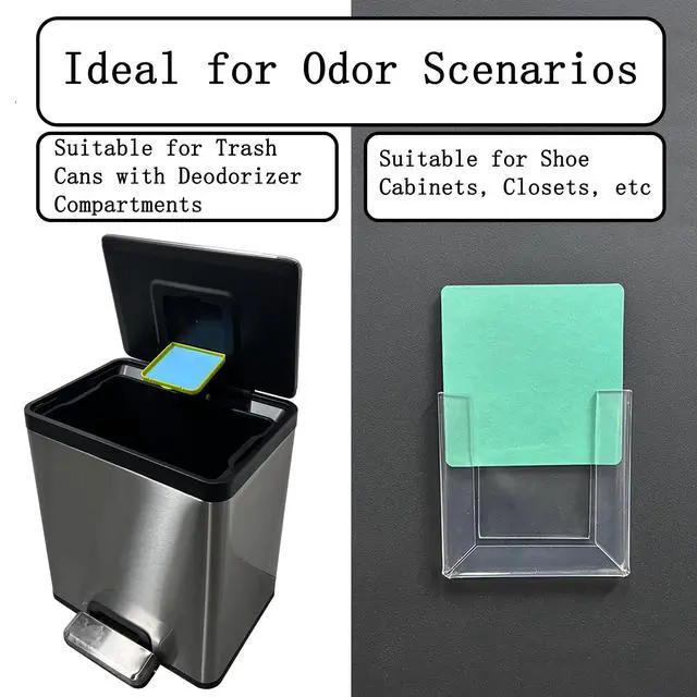 Alt view image 2 of 6 - 8-Pack Universal Stick-On Air Freshener & Deodorizer Pads, Odor Absorbing & Purifying Sheets for Trash Cans, Compost Buckets, Countertop Bins and Recycling Bins