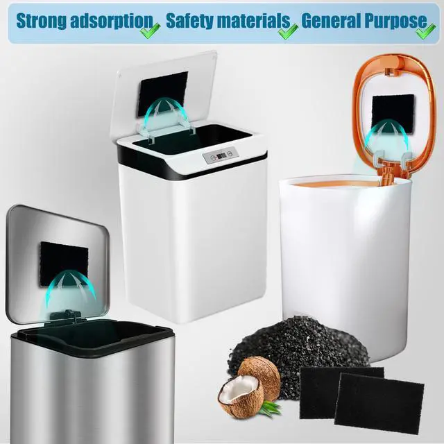 Alt view image 4 of 7 - 12 Pack Universal Stick-on Trash Can Odor Absorbing Filters Refills