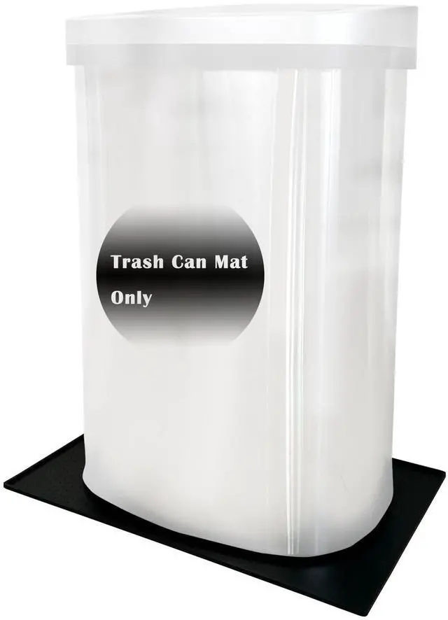 Main image of Trash Can Mat, Waterproof Raised Edge Silicone Under Garbage Can Mat, 11.8" X18.9" Non-Slip Trash Can Pad for Kitchen Office Bedroom Reduce Floor Carpet Wall Scratches, Black