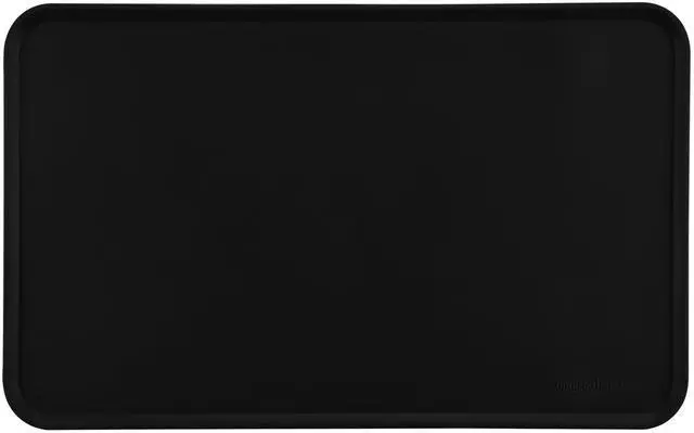 Main image of Waterproof Non-Slip Silicone Pet Feeding Mat with Raised Edges for Food and Water Bowls, Easy to Clean Pet Placemat to Protect Floors, 18.5" x 11.5", Black