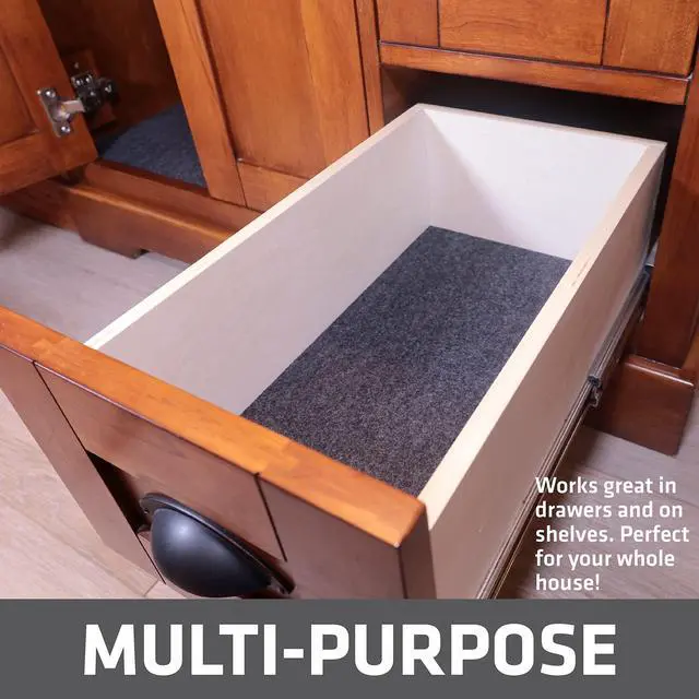 Alt view image 5 of 7 - Premium Under Sink Mat, Waterproof Cabinet Protection Mats for Kitchen & Bathroom, Absorbent Shelf Liners, Slip-Resistant, Non-Adhesive, Machine Washable (USA Made)(24x29)(Charcoal)