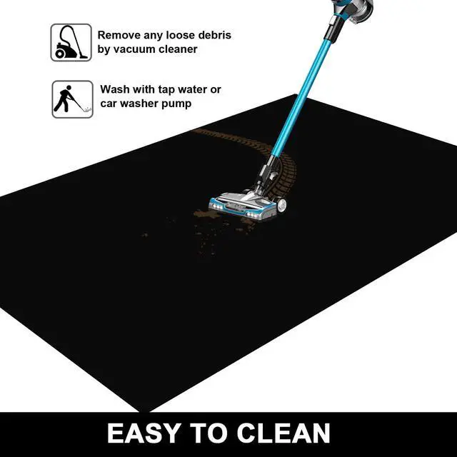 Alt view image 6 of 7 - Oil Spill Mat, 36 X 60 inches, Garage Floor Mat Under Car, Waterproof Backing Absorbent Pad Protects Floor, Durable, Reusable, Black
