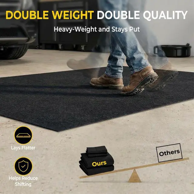 Alt view image 5 of 7 - Oil Spill Mat - Garage Floor Mat, Absorbent Oil Pad, Premium Maintenance Mat, Waterproof, Contain Liquid, Protect Garage Surface from Spill & Stain, Reusable, Washable, Durable, Black, 29x36