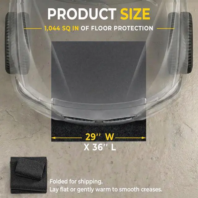 Alt view image 6 of 7 - Oil Spill Mat - Garage Floor Mat, Absorbent Oil Pad, Premium Maintenance Mat, Waterproof, Contain Liquid, Protect Garage Surface from Spill & Stain, Reusable, Washable, Durable, Black, 29x36