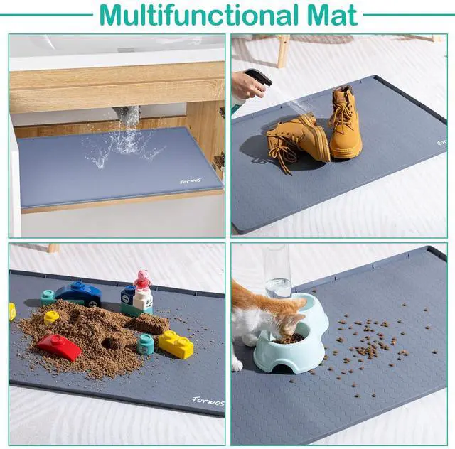 Alt view image 5 of 6 - Silicone Under Sink Mat, 34"x22", Waterproof Cabinet Liner, Grey
