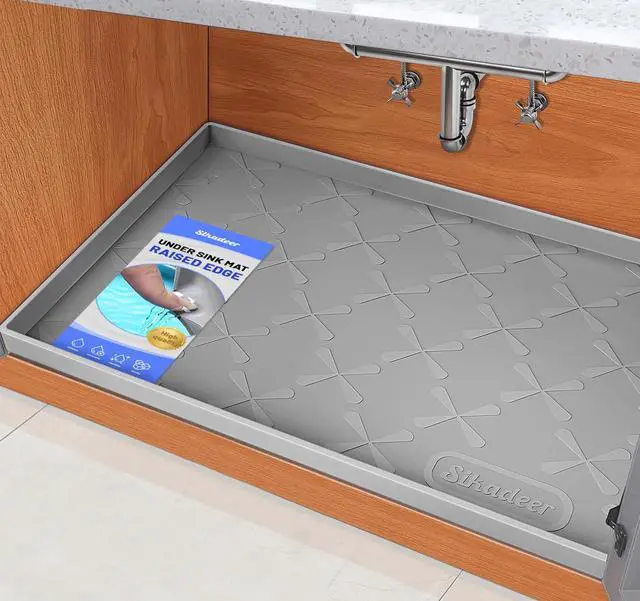 Main image of Under Sink Mat Waterproof 34" x 22", Silicone Mat Kitchen Drawer Shelf and Cabinet Liner, Sink Protector for Kitchen Organizers and Storage, Boot Tray Pet Food Mats