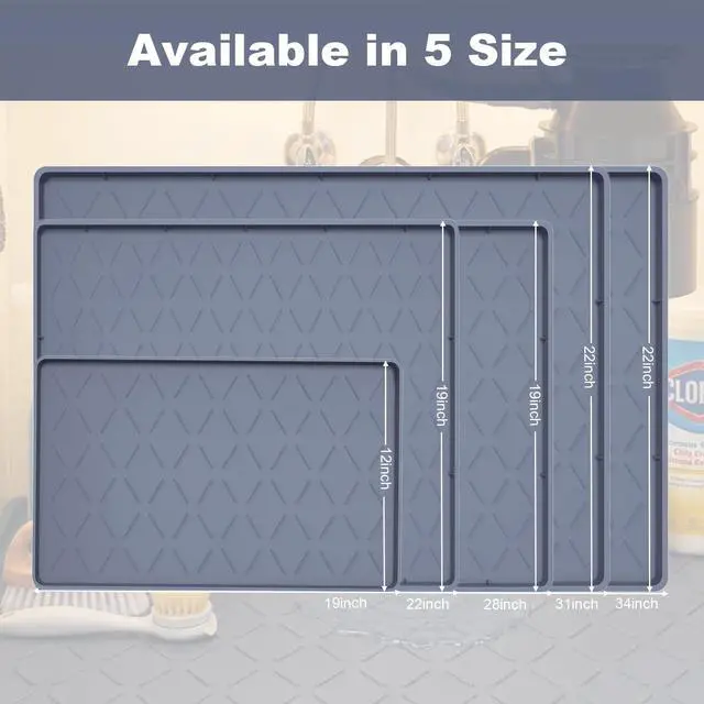 Alt view image 6 of 7 - Extra Thick Dog Food Mat Waterproof with Raised Edge 19" x 12"