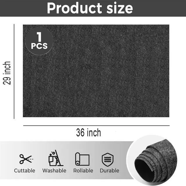 Alt view image 2 of 7 - Oil Spill Mat, 29 * 36in Garage Floor Mat for Under Car, Absorbent Oil Pad, Waterproof Backing Protects Floor(1 Pack)