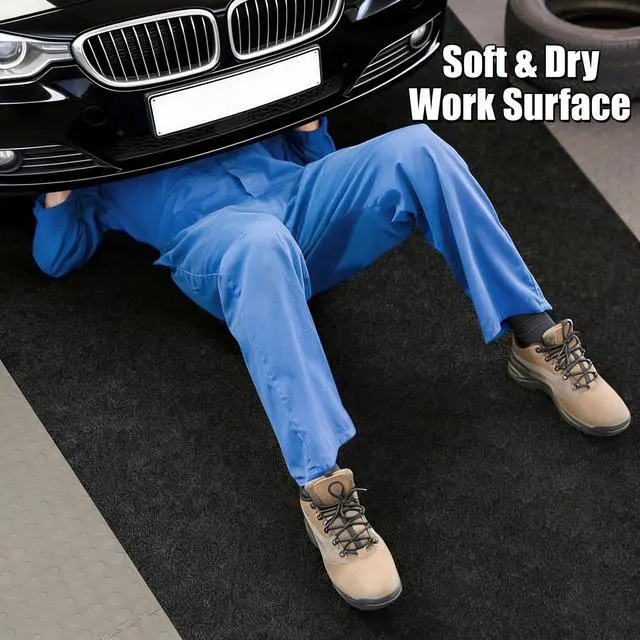 Alt view image 2 of 4 - Heavy Duty Oil Spill Mat, Garage Floor Mat for Under Car, Premium Oil Absorbent Pads, Reusable, Slip-Resistant, Waterproof Rubber Backing Contains Liquids, Protects Garage Floor (XL-36''x60'')