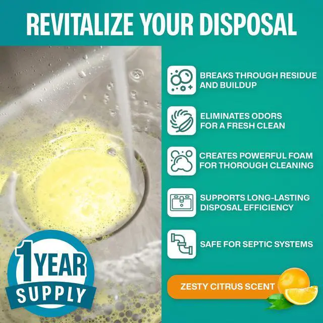 Alt view image 2 of 7 - Garbage Disposal Cleaner Tablets 24-Pack - Sink Cleaner and Deodorizer, Disposal Cleaner and Deodorizer, Garbage Disposal Cleaner and Deodorizer Tablets - up to 1-year Supply