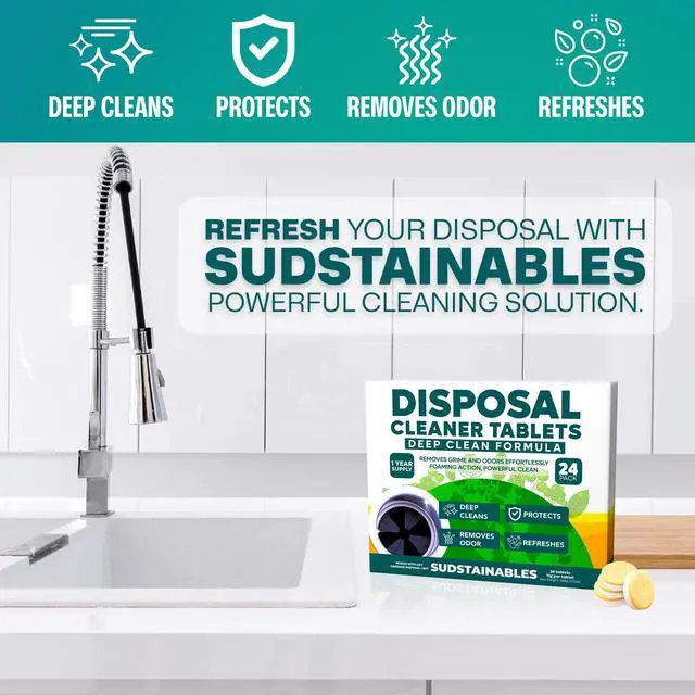 Alt view image 5 of 7 - Garbage Disposal Cleaner Tablets 24-Pack - Sink Cleaner and Deodorizer, Disposal Cleaner and Deodorizer, Garbage Disposal Cleaner and Deodorizer Tablets - up to 1-year Supply