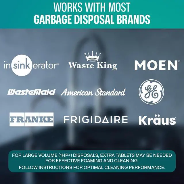 Alt view image 6 of 7 - Garbage Disposal Cleaner Tablets 24-Pack - Sink Cleaner and Deodorizer, Disposal Cleaner and Deodorizer, Garbage Disposal Cleaner and Deodorizer Tablets - up to 1-year Supply