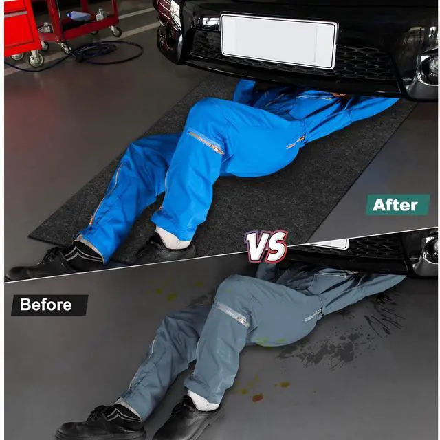 Alt view image 5 of 7 - 36" x 60" Oil Drip Mat for Garage Driveway, Reusable Floor Oil Spill Leak Absorbent Pads for Motorcycle Car Oil Leak Stain Resistant(1pcs)
