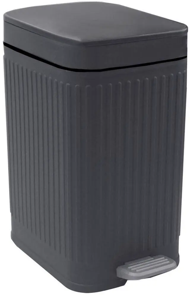 Main image of Small Trash Can with Lid,Small Bathroom Trash Can with Foot Pedal and Press Type Lid,Slim Step-On Trash Bin Wastebasket Garbage Can for Kitchen,Bathroom Office, Bedroom (Gray, 1.8 Gallon)