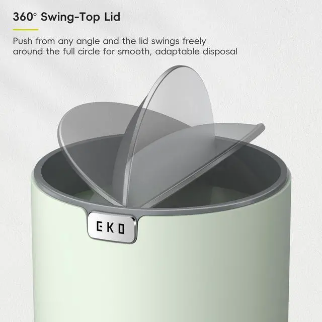 Alt view image 4 of 7 - Fandy 0.4 Gal/1.5L Mini Tabletop Trash Bin with Swing-Lid, Desktop Trash Can for Bathroom Countertop, Vanity, Coffee or Office, Small Garbage Bin (Sage)