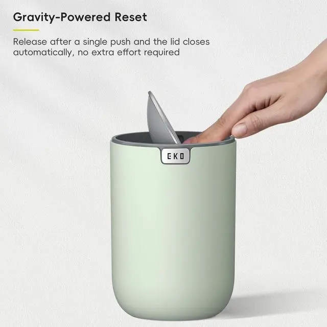 Alt view image 7 of 7 - Fandy 0.4 Gal/1.5L Mini Tabletop Trash Bin with Swing-Lid, Desktop Trash Can for Bathroom Countertop, Vanity, Coffee or Office, Small Garbage Bin (Sage)
