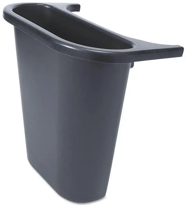 Main image of Plastic Resin Deskside Wastebasket/Recycling Side Saddle Basket, Black, For Home/Office/Under Desk