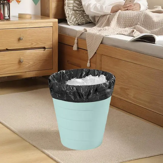 Alt view image 4 of 7 - Small Trash Can - Round Waste Basketbin - 2 Gallon - Green - Bathrooms, Laundry Room, Kitchens, Offices