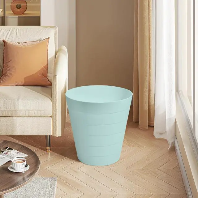 Alt view image 6 of 7 - Small Trash Can - Round Waste Basketbin - 2 Gallon - Green - Bathrooms, Laundry Room, Kitchens, Offices