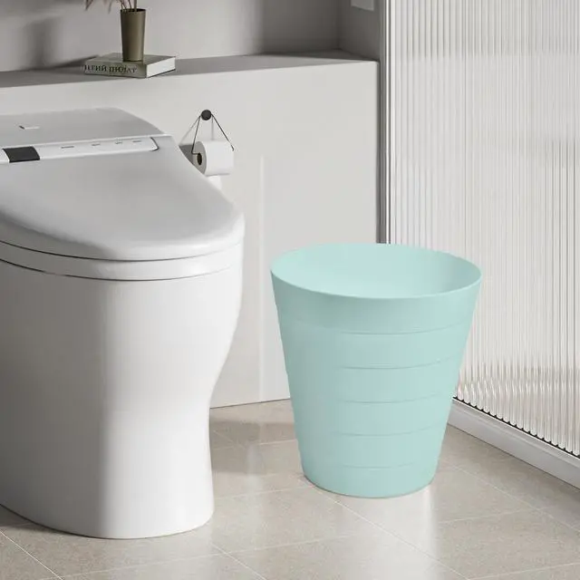 Alt view image 7 of 7 - Small Trash Can - Round Waste Basketbin - 2 Gallon - Green - Bathrooms, Laundry Room, Kitchens, Offices
