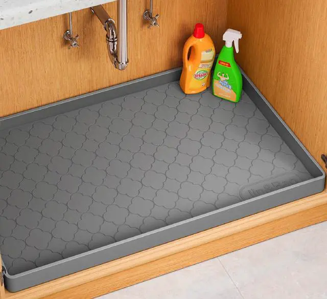 Main image of Under Sink Mat 34" x 22" Waterproof Silicone Cabinet Kitchen Liner