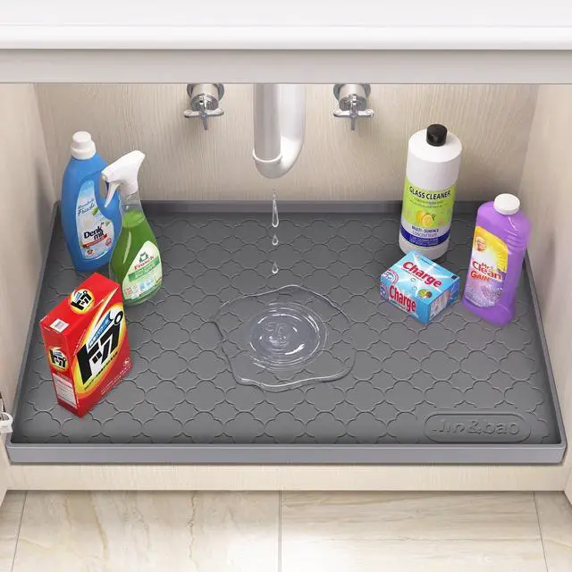 Alt view image 3 of 7 - Under Sink Mat 34" x 22" Waterproof Silicone Cabinet Kitchen Liner