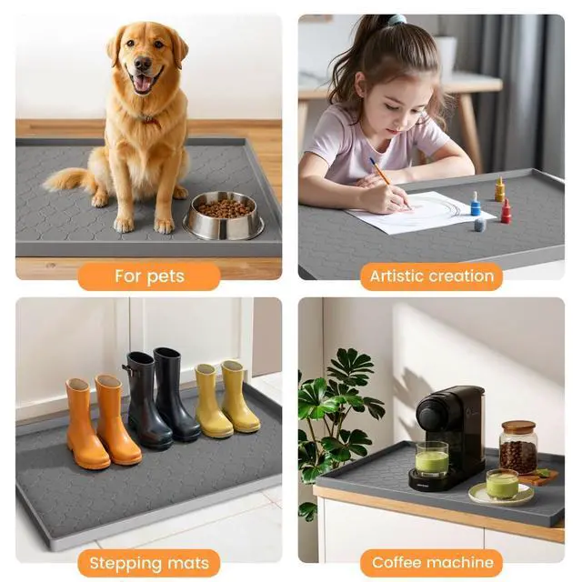 Alt view image 7 of 7 - Under Sink Mat 34" x 22" Waterproof Silicone Cabinet Kitchen Liner