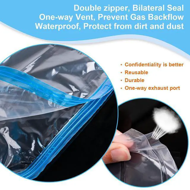 Alt view image 4 of 7 - 10 PCS Compression Bags for Travel Essentials, 3 Sizes Space Saver Bags, No Vacuum or Pump Needed, Roll Up Vacuum Packing for Clothing Storage, Cruise Accessories, Luggage & Home Organizers