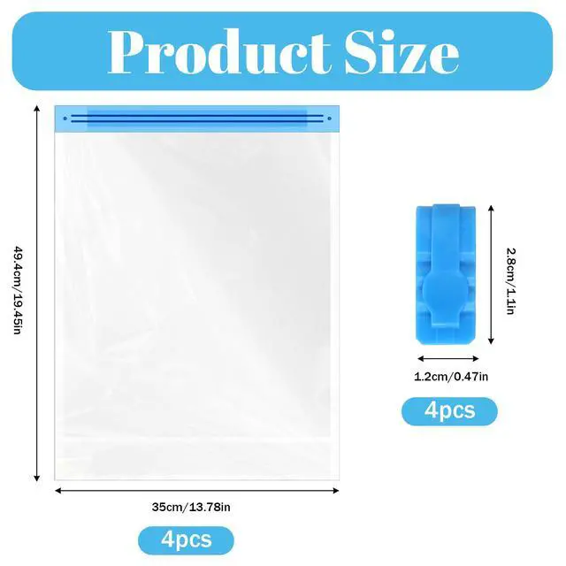 Alt view image 2 of 7 - 4 Pcs Roll Up Compression Bags, No Pump Needed