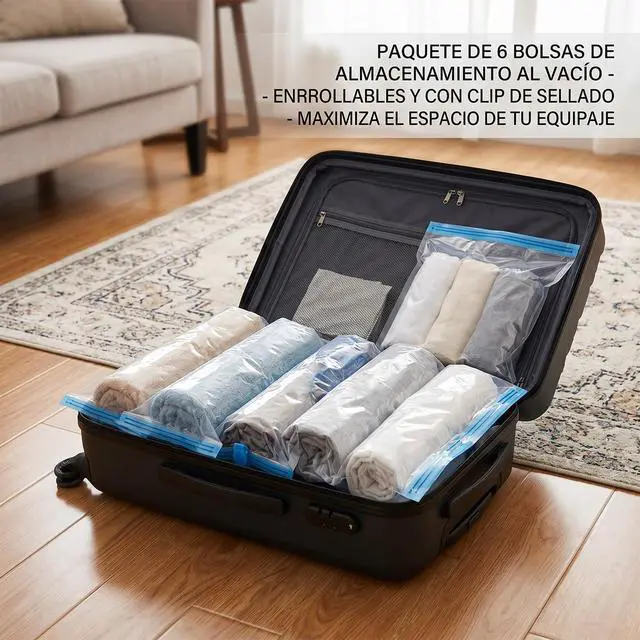 Alt view image 3 of 7 - 4 Pcs Roll Up Compression Bags, No Pump Needed