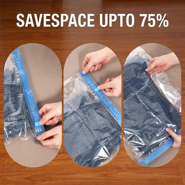 Alt view image 5 of 7 - 4 Pcs Roll Up Compression Bags, No Pump Needed