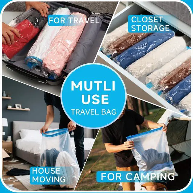 Alt view image 5 of 5 - Compression Bags for Travel - Travel Essentials - 20 Pack Space Saver Bags - No Vacuum Needed - Compression Packing Bags for Cruise Accessories