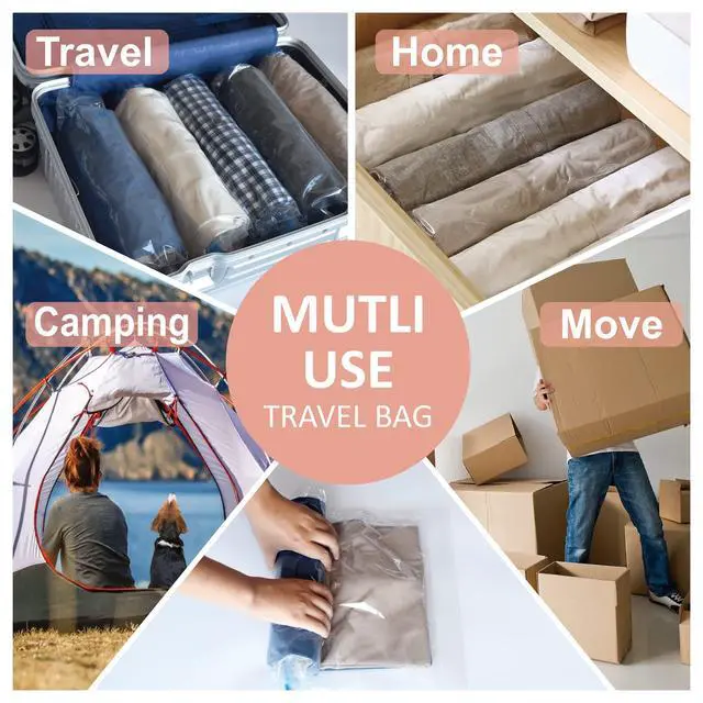 Alt view image 5 of 7 - Compression Bags for Travel - Travel Essentials - 20 Pack Space Saver Bags - No Vacuum Needed - Compression Packing Bags for Cruise Accessories