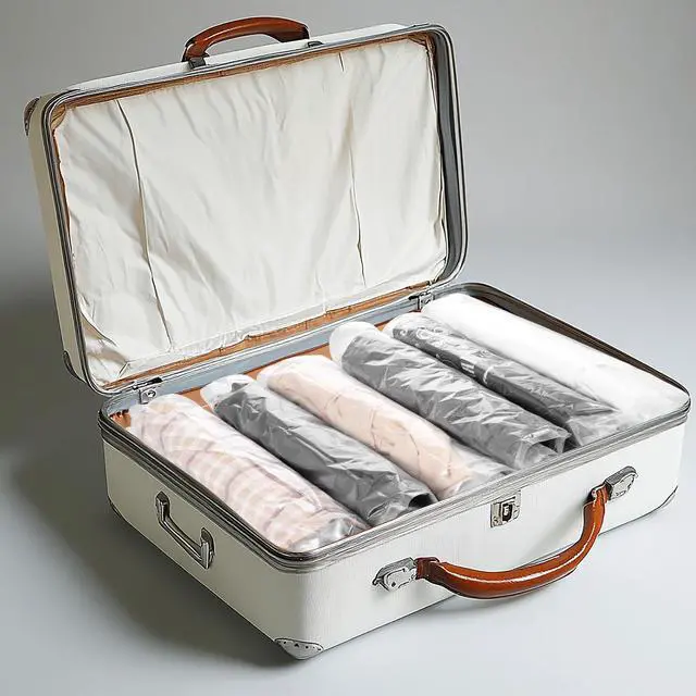 Alt view image 3 of 7 - Travel Compression Bags, Roll-Up Space Saver Bags Vacuum Storage Bags 47x35cm/18.5x13.7in for Luggage Backpack Suitcase Packing Organizers(3PCS)