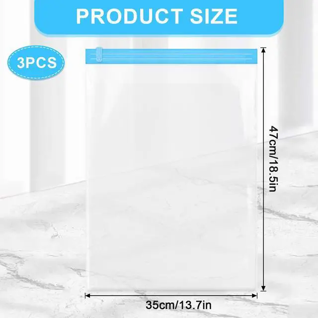 Alt view image 5 of 7 - Travel Compression Bags, Roll-Up Space Saver Bags Vacuum Storage Bags 47x35cm/18.5x13.7in for Luggage Backpack Suitcase Packing Organizers(3PCS)
